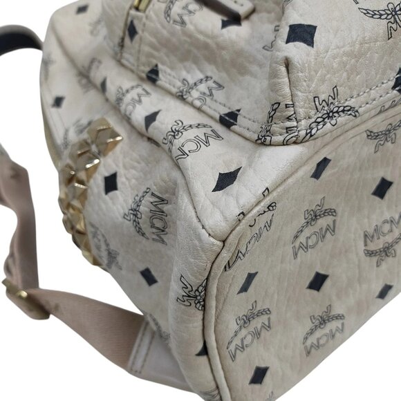(L5) MCM Backpack Bag Beige PVC main image 6